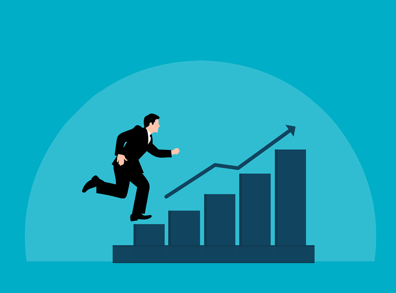man climbing on a graph
