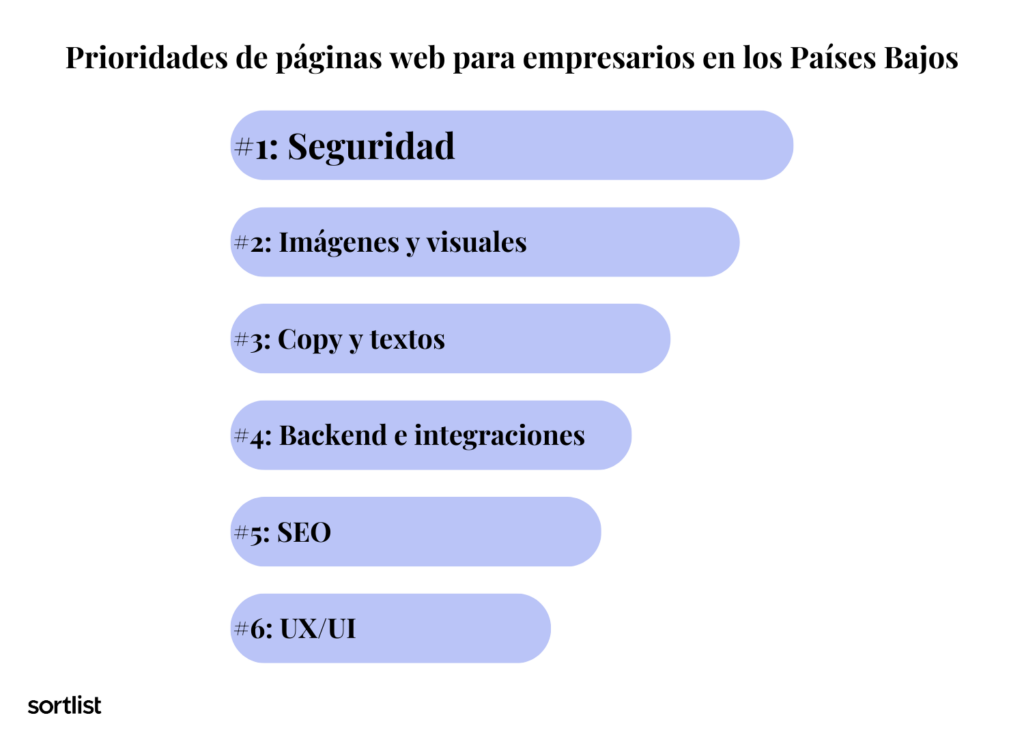 prioridades de diseño web para empresarios en los Países Bajos