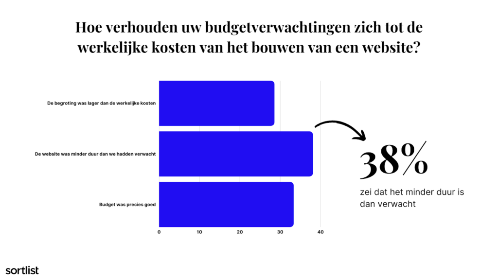 Grafiek over budget voor website