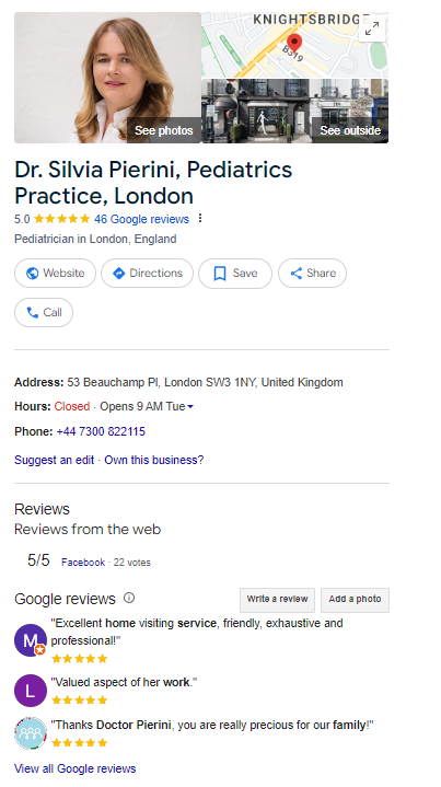 Google My Business is one of the most common places patients look for information about a medical practice or a specific doctor.