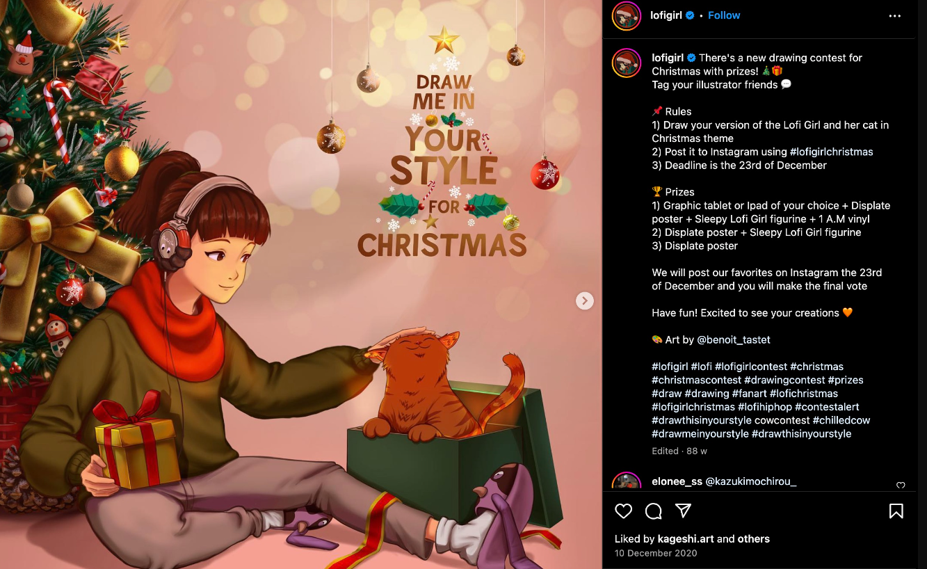 Your Christmas campaign can be based on a photo and/or comment contest.