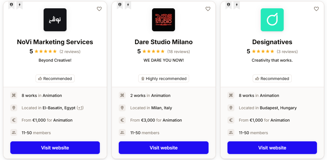 Review the Animation Company Portfolio