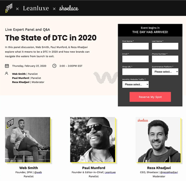 Instead of a static "Coming Soon" event website page, we encourage you to create an interactive landing page where visitors can join a waitlist, vote on topics or speakers, and sign up for exclusive first-access perks.