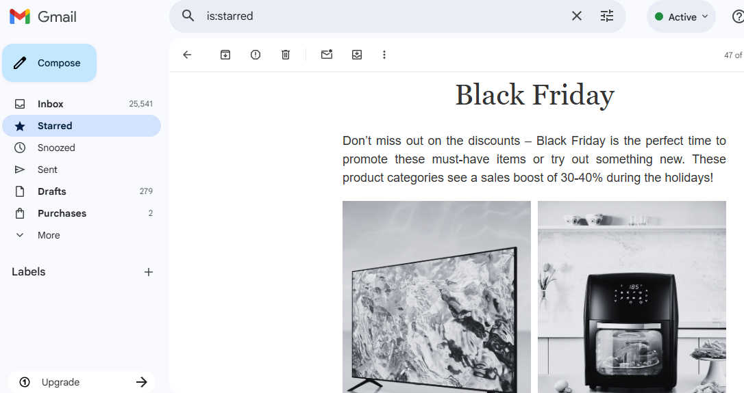Black friday email