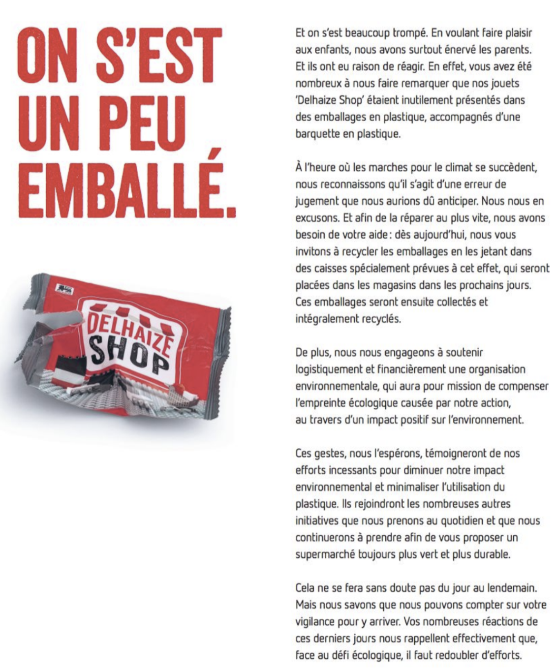 Lettre ouverte Delhaize