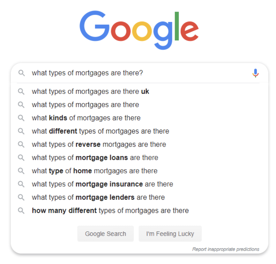 Recherche mots clés Google