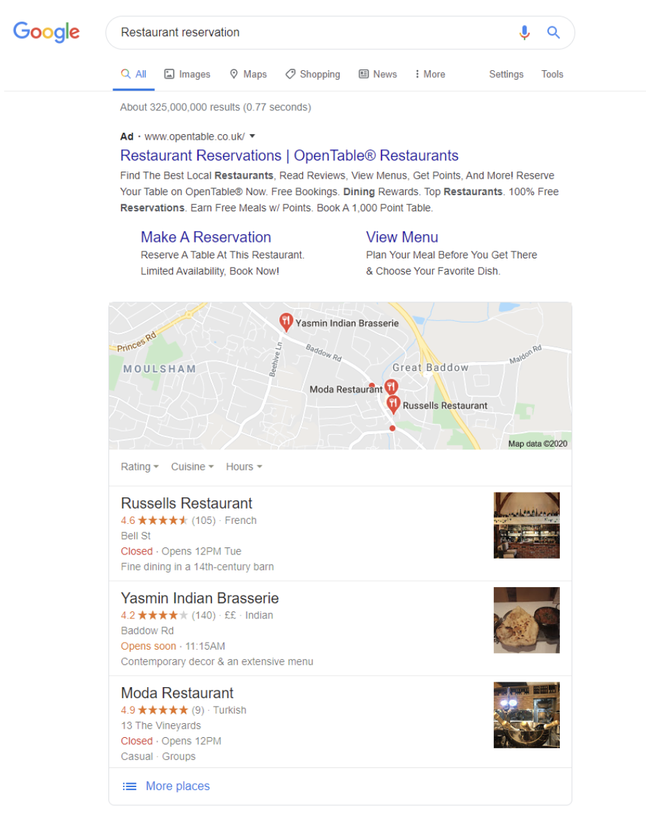 Résultats Page Google