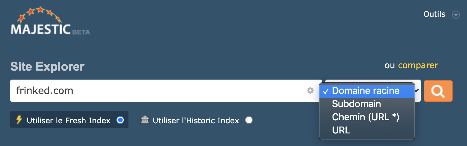 recherche majestic seo