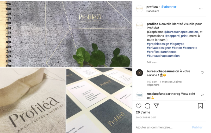 identite visuelle profilea sur instagram