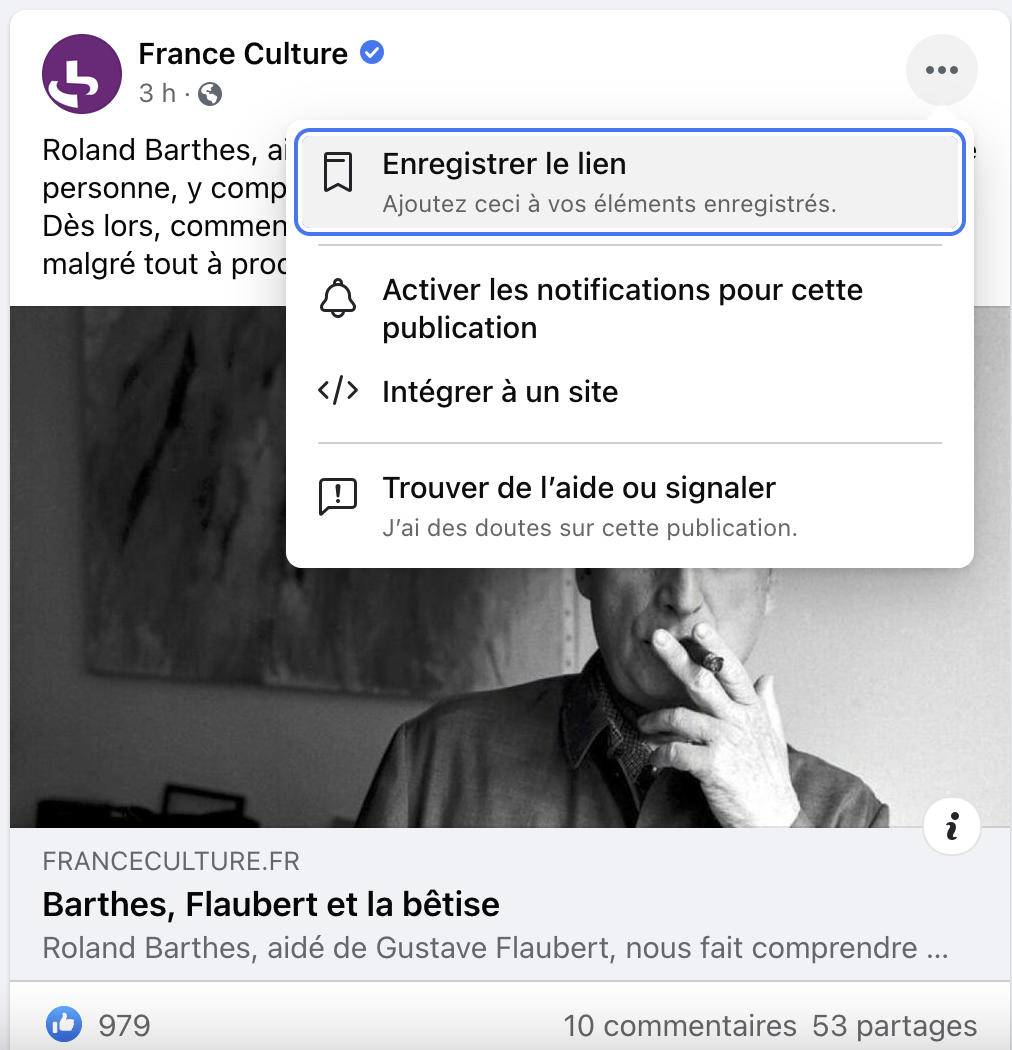 Publication Facebook & taux d'engagement