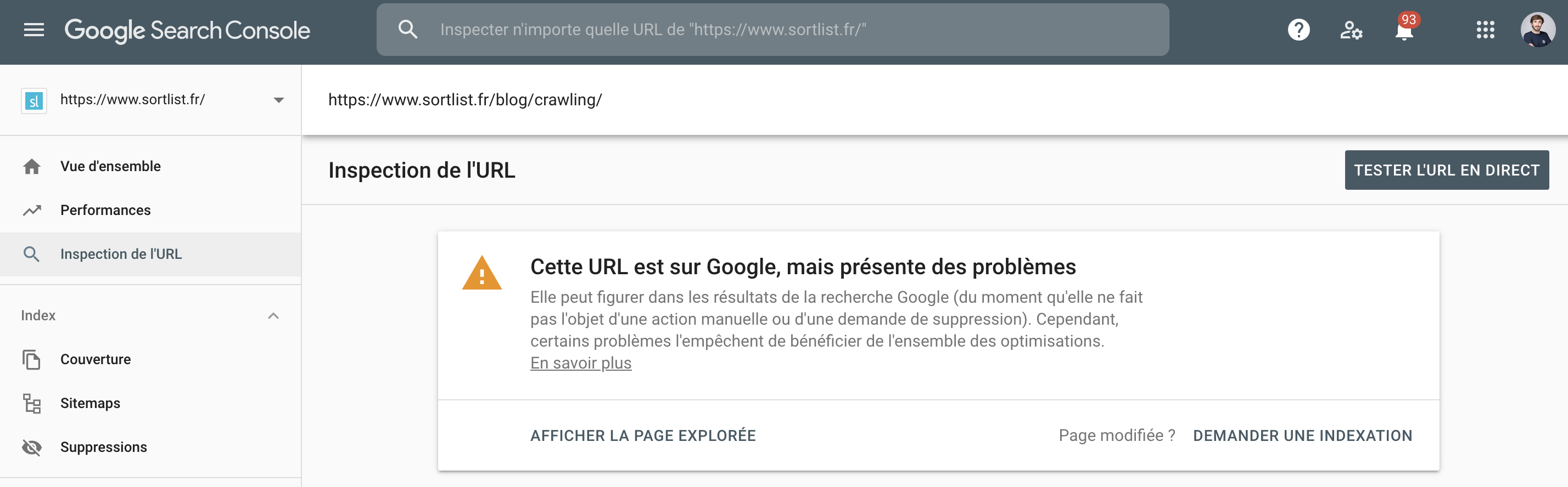 indexation google search console