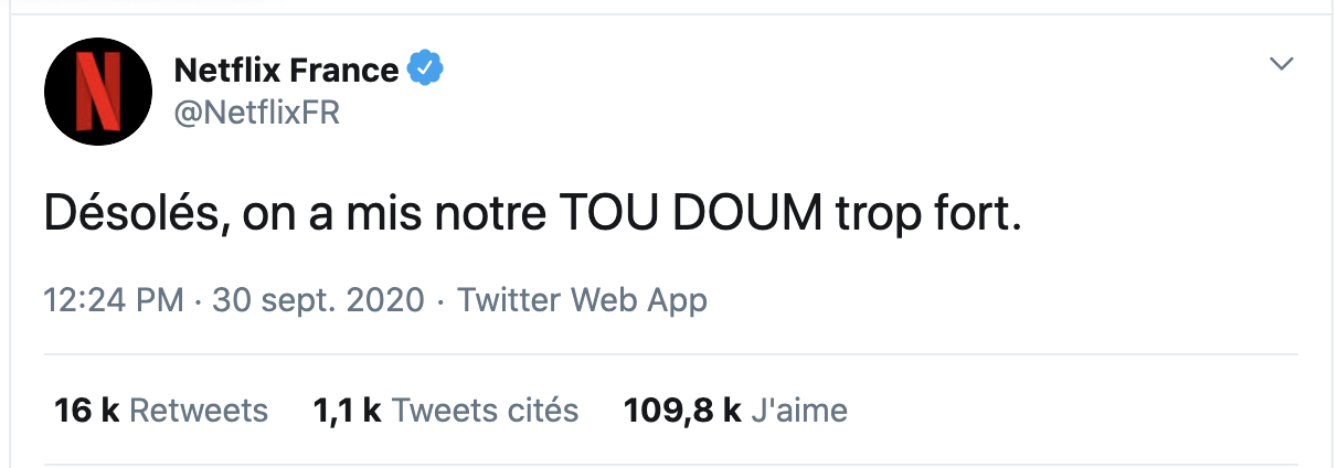 Netflix tweet