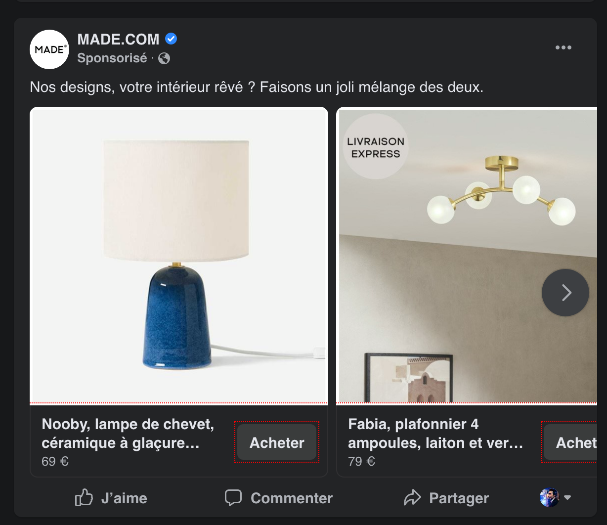 made retargeting facebook