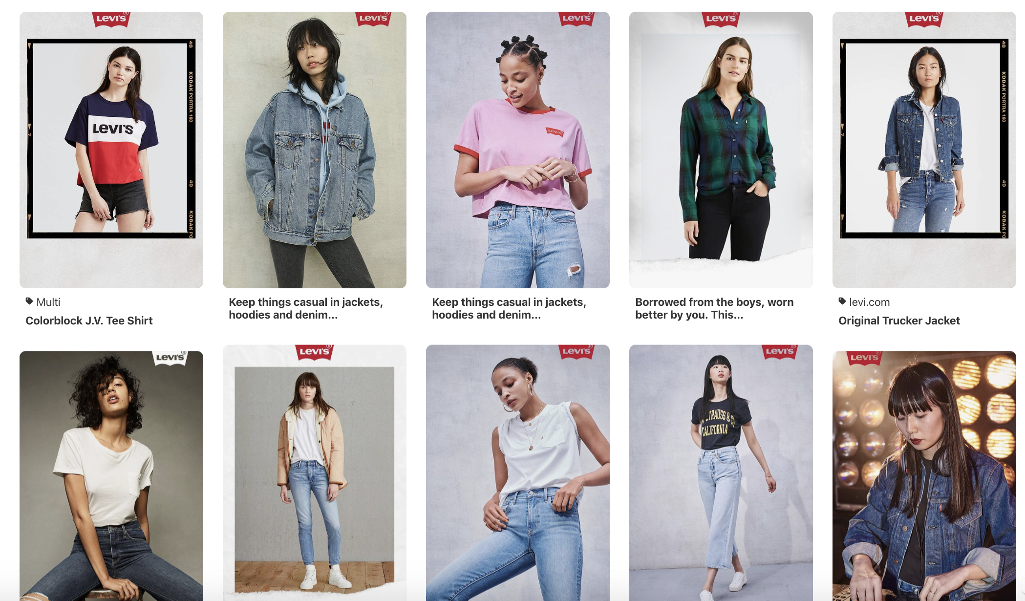 Co branding Pinterest Levi's