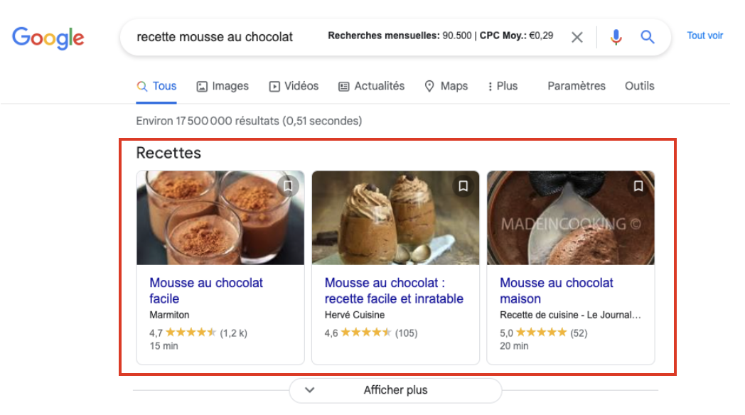 Rich Snippet Recette