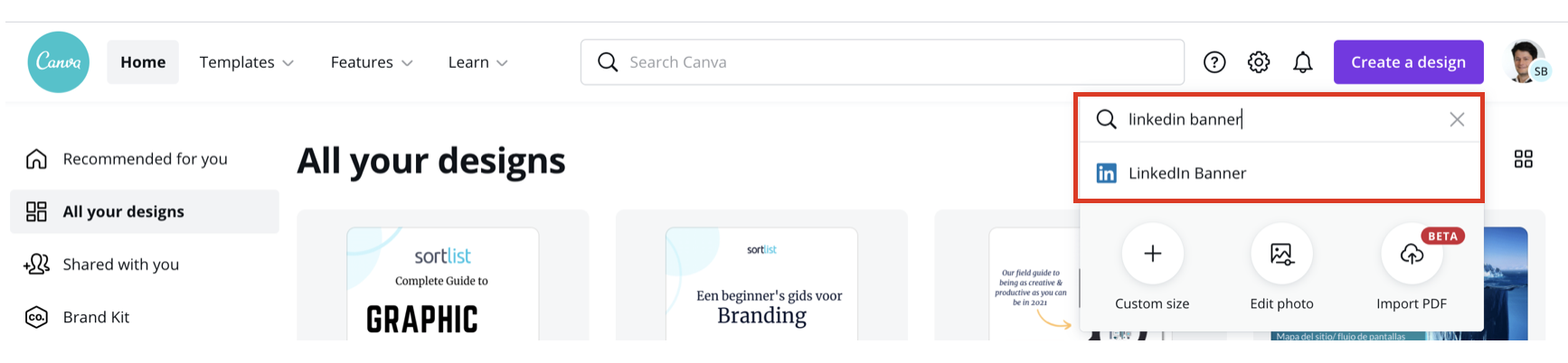 Canva Bannière LinkedIn