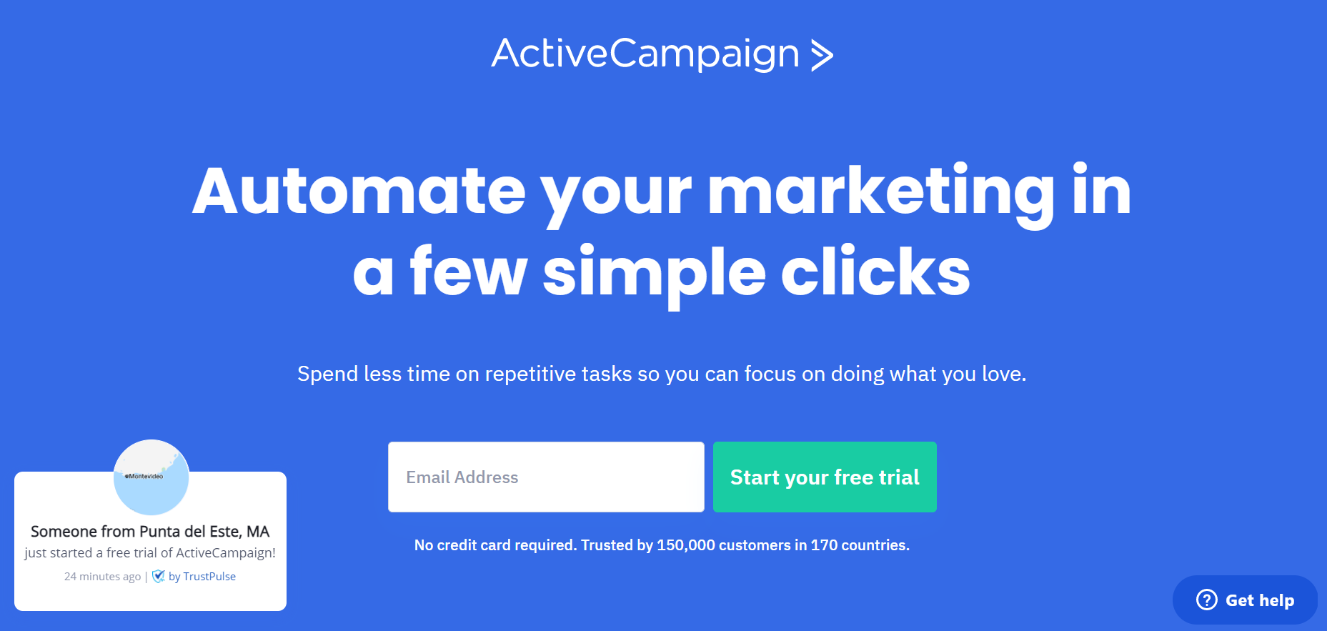 landing page ActiveCampaign