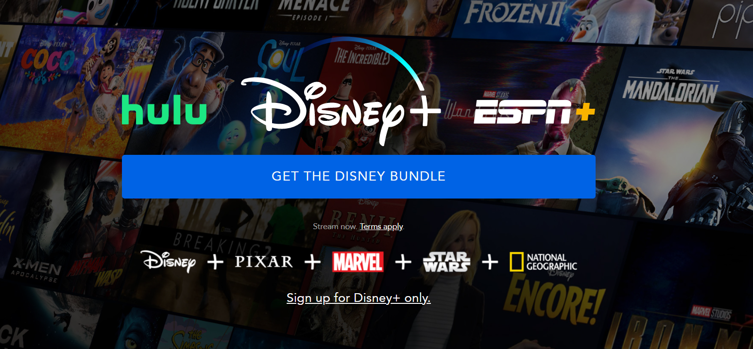 landing page Disney+