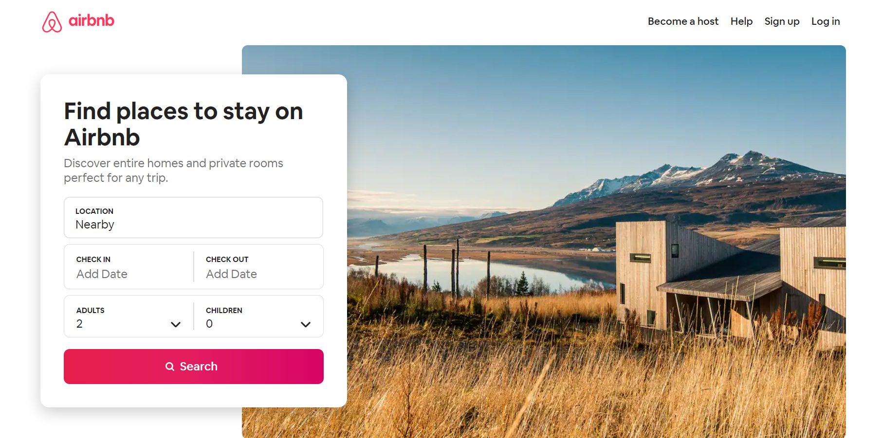 landing page exemple Airbnb