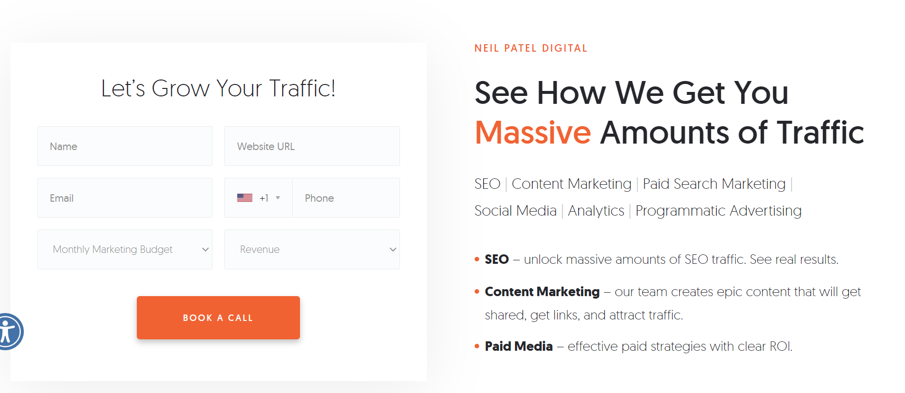 landing page Neil Patel