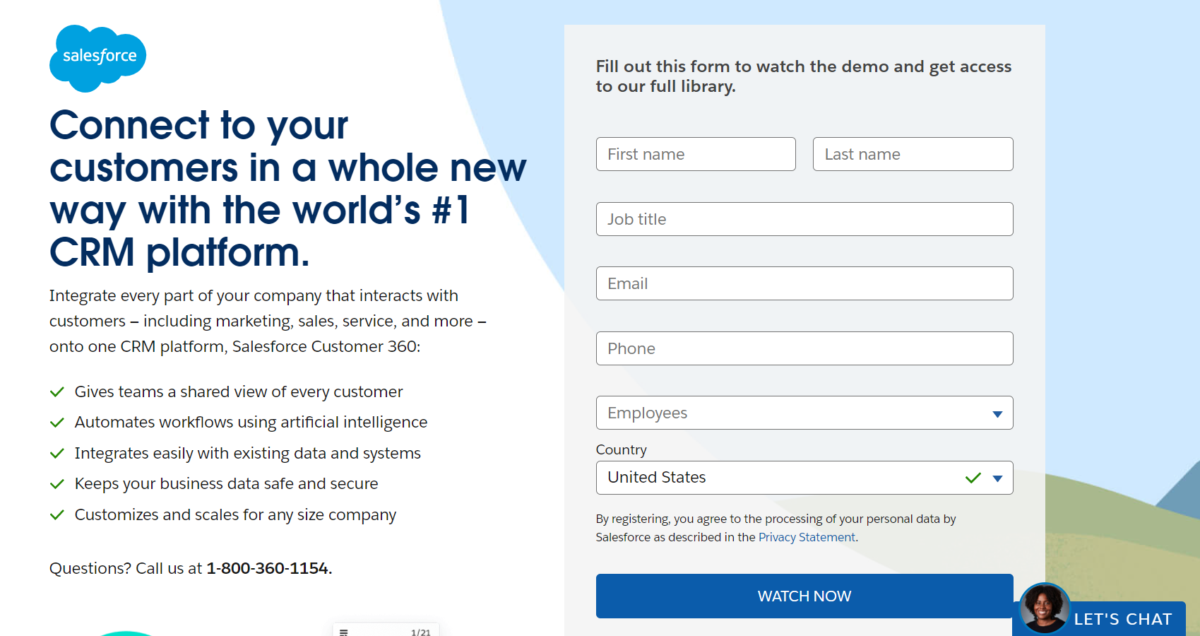 landing page Salesforce