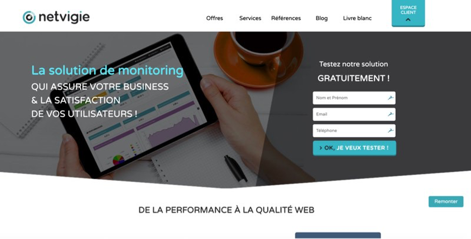 Outil de monitoring site web Netvigie