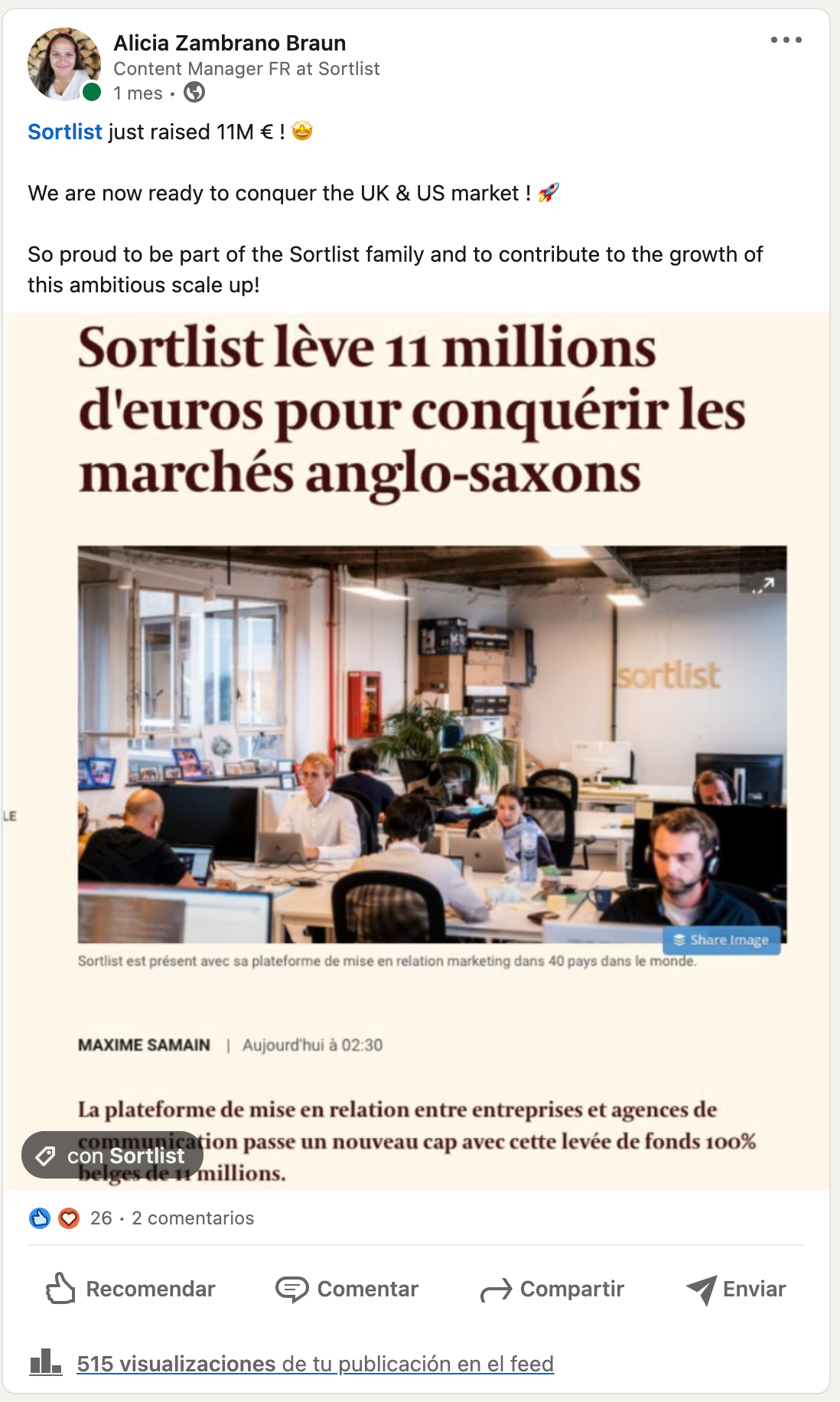 employé ambassadeur Sortlist