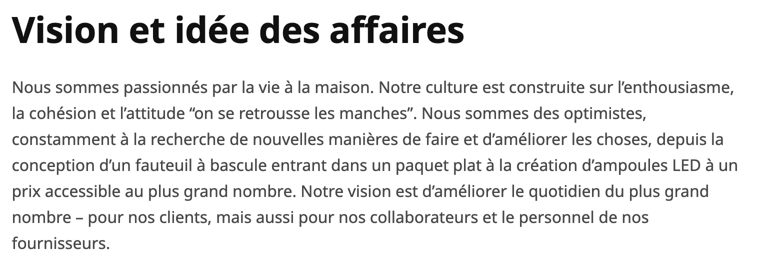 Vision d'Ikea