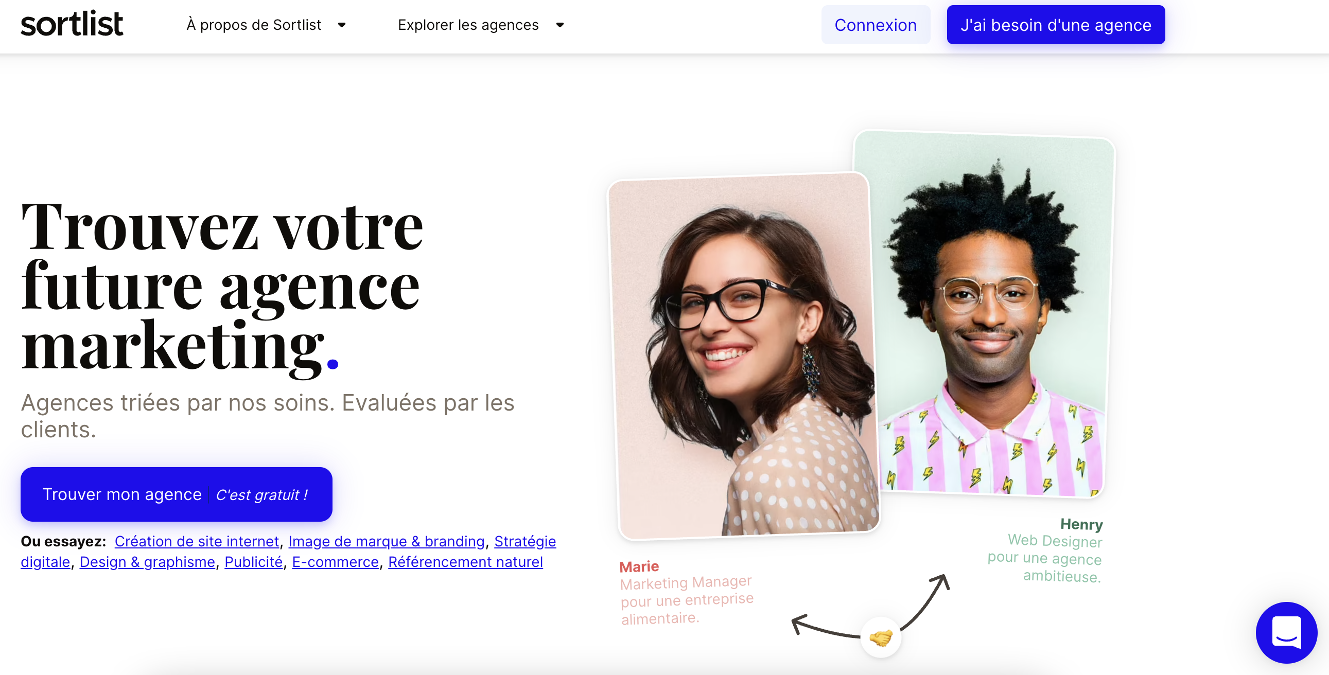 Sortlist homepage