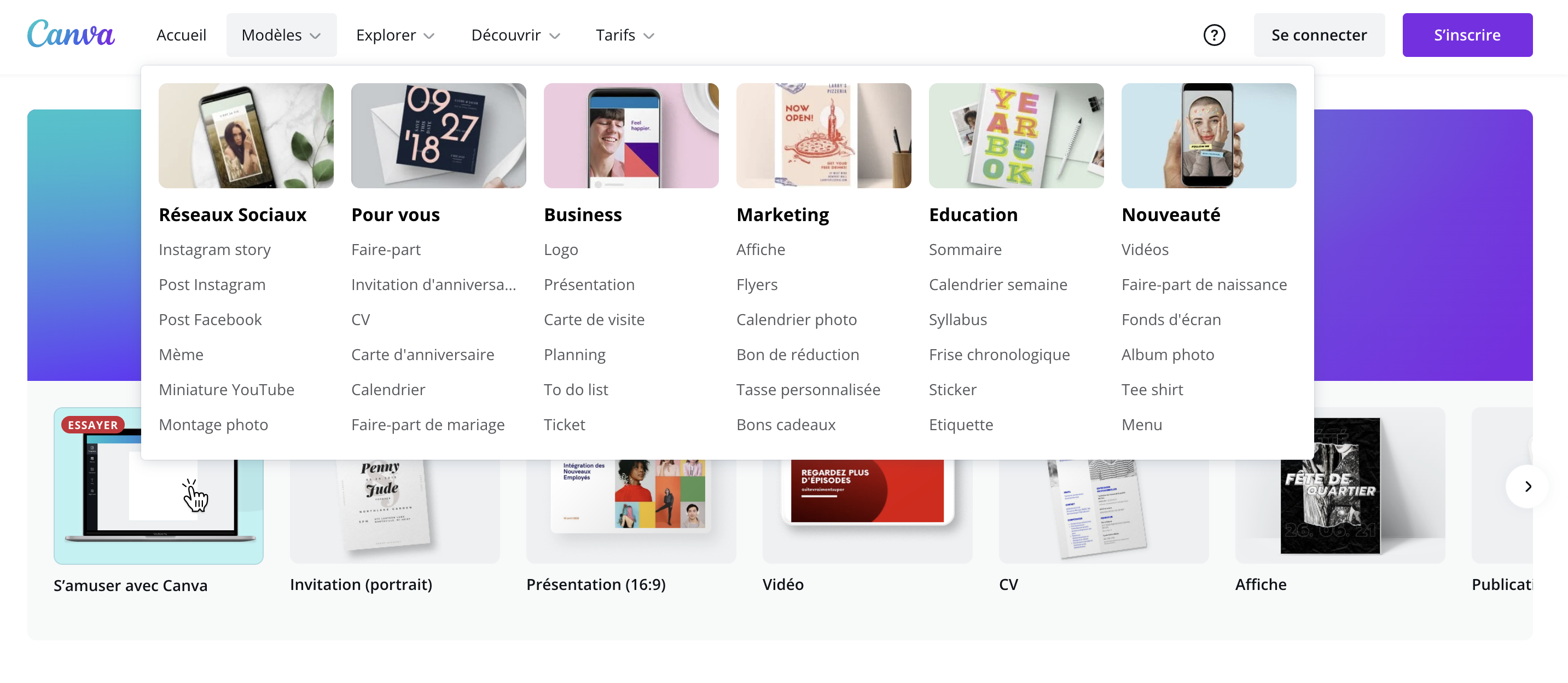 site internet canva création de flyers