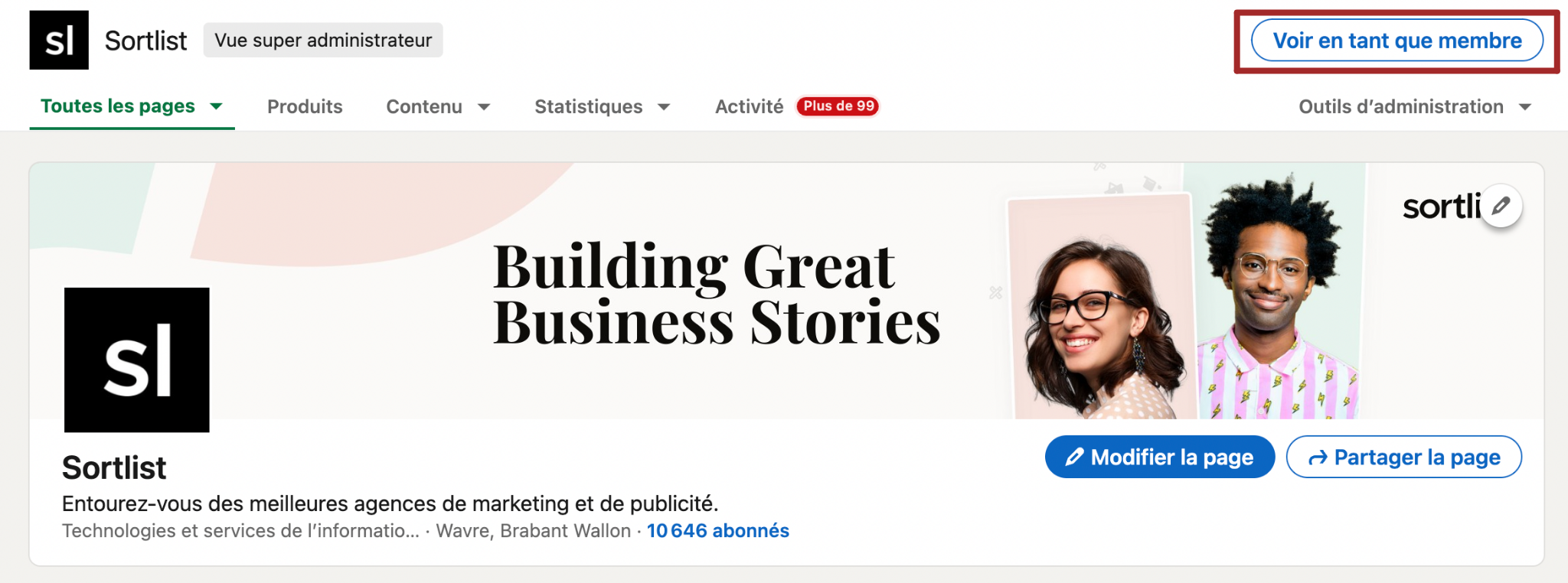 voir en tant que membre LinkedIn