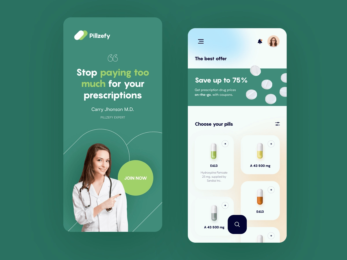 Menus et galeries asymétriques design application 2022