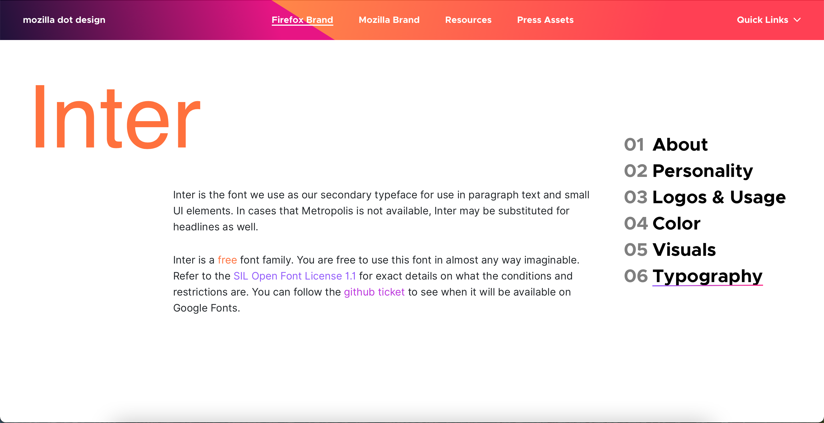 typologie firefox exemple charte graphique 