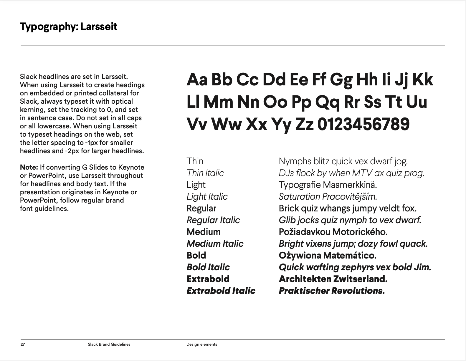 typographie slack charte graphique