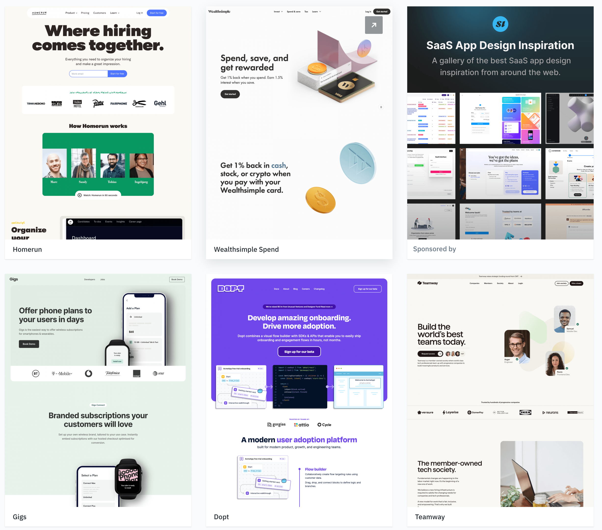 SaaS Landing Page, une mine d'or pour trouver votre prochain UI pattern