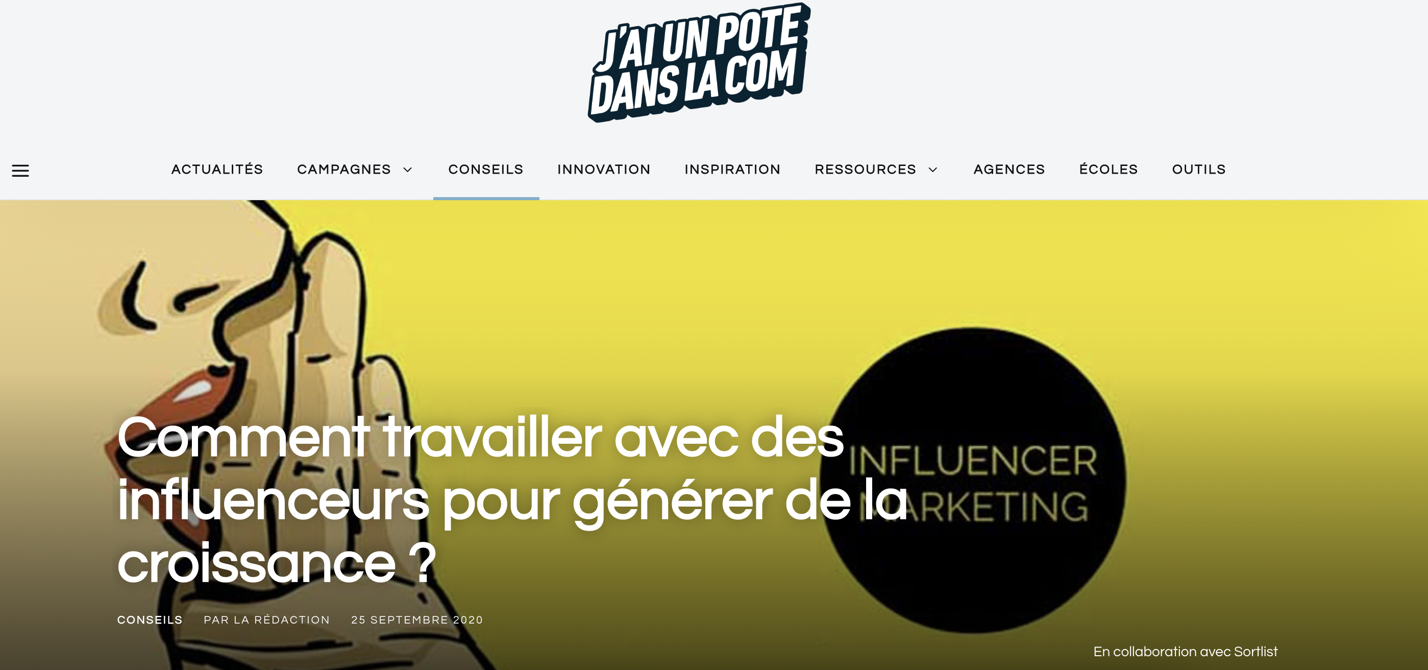 exemple de guest blogging sortlist et j'ai un pote dans la com