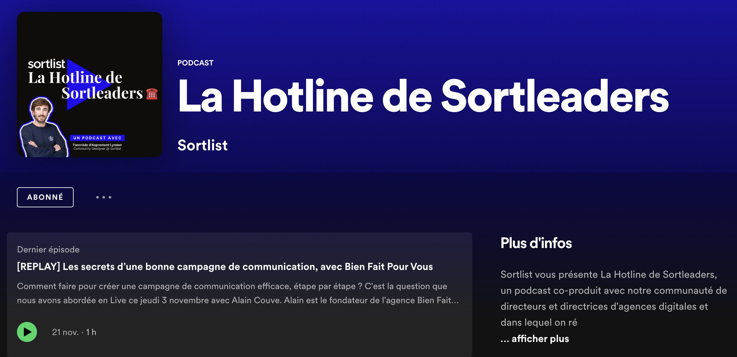 exemple de podcast d'une entreprise Sortlist