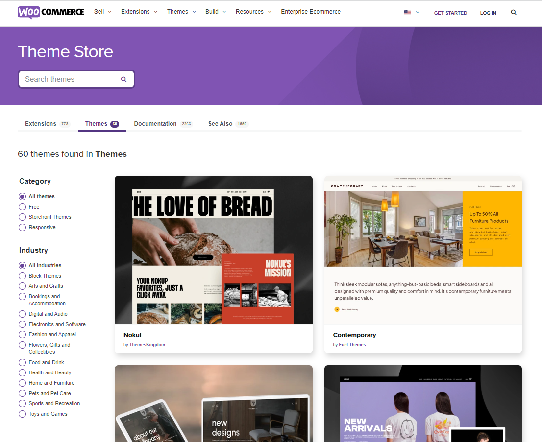 Thèmes WooCommerce