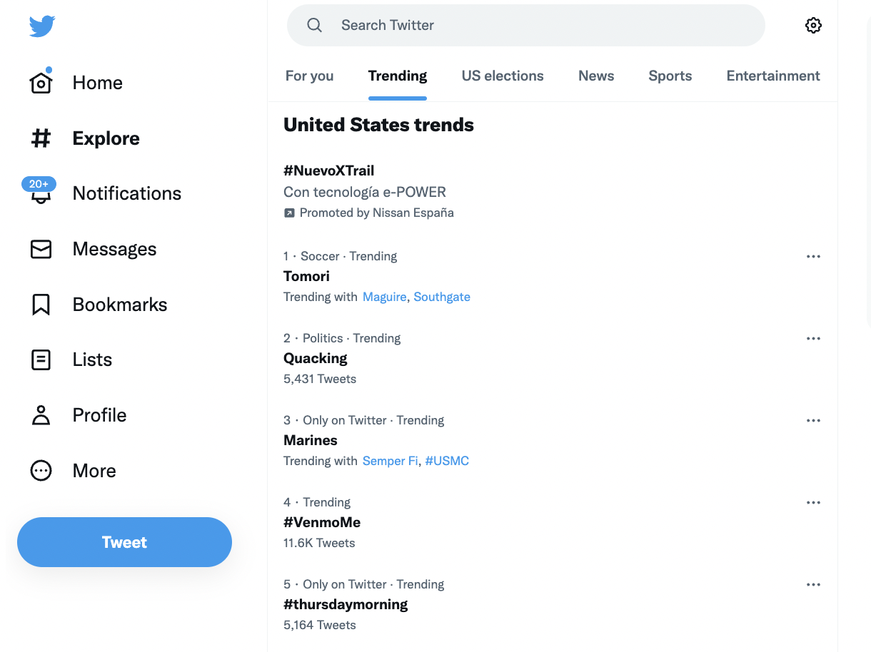 Tendances twitter