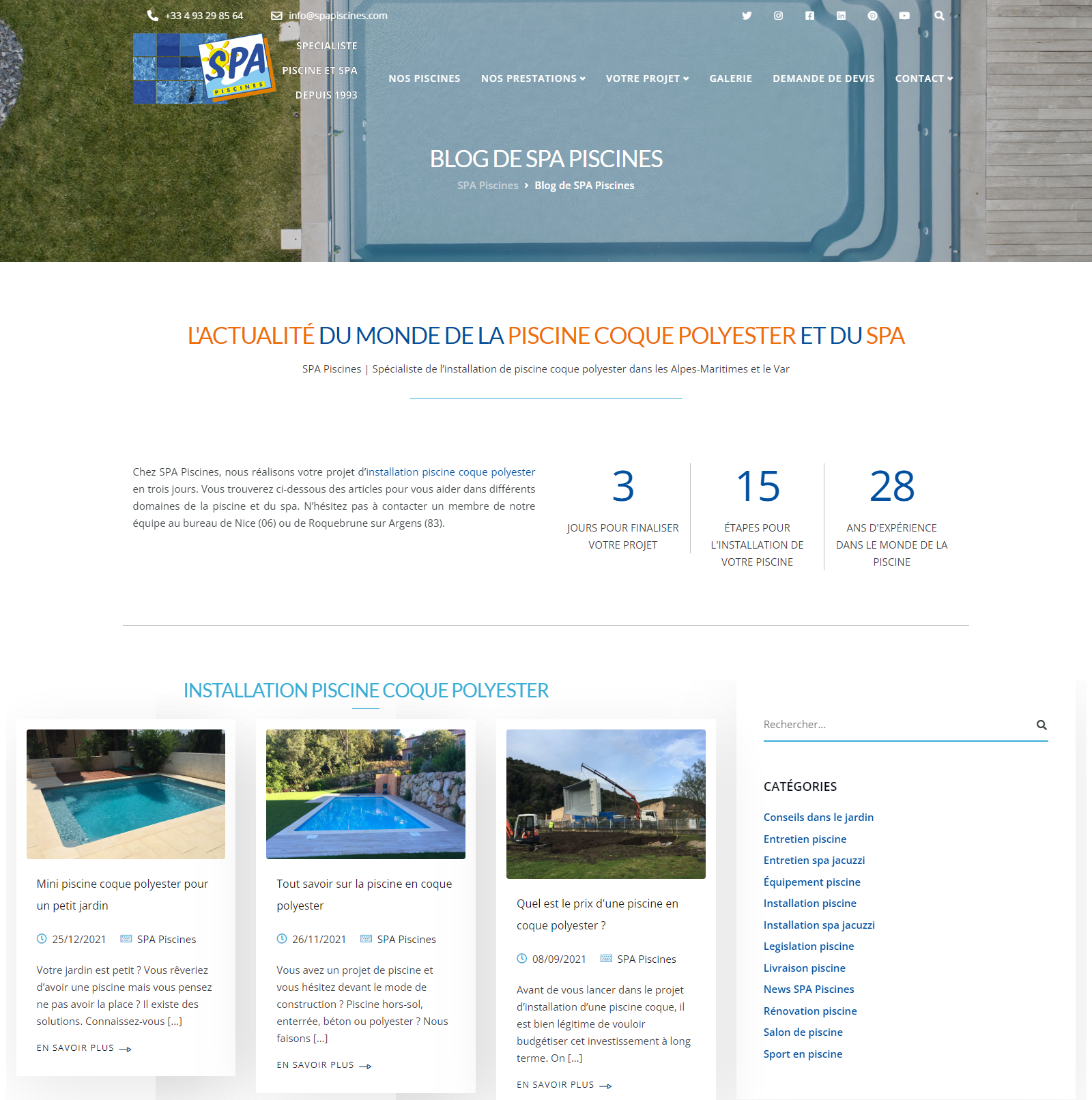 Blog professionnel SPA Piscines