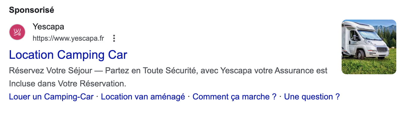 Exemple d'annonce avec une image en extension