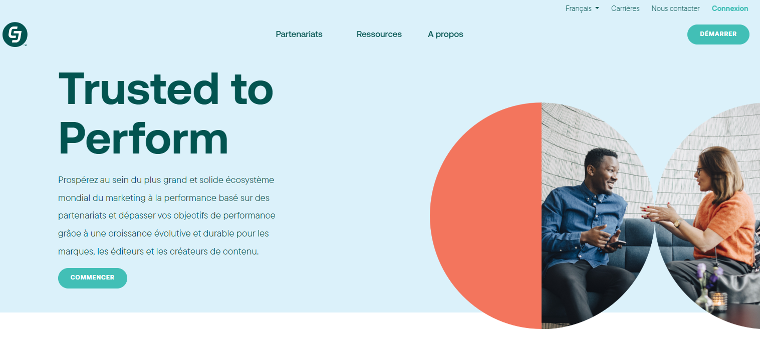 page d'accueil CJ Affiliate