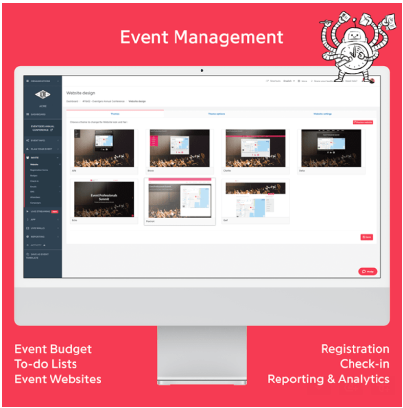 Plateforme gestion d'&eacute;v&egrave;nements Eventdrive