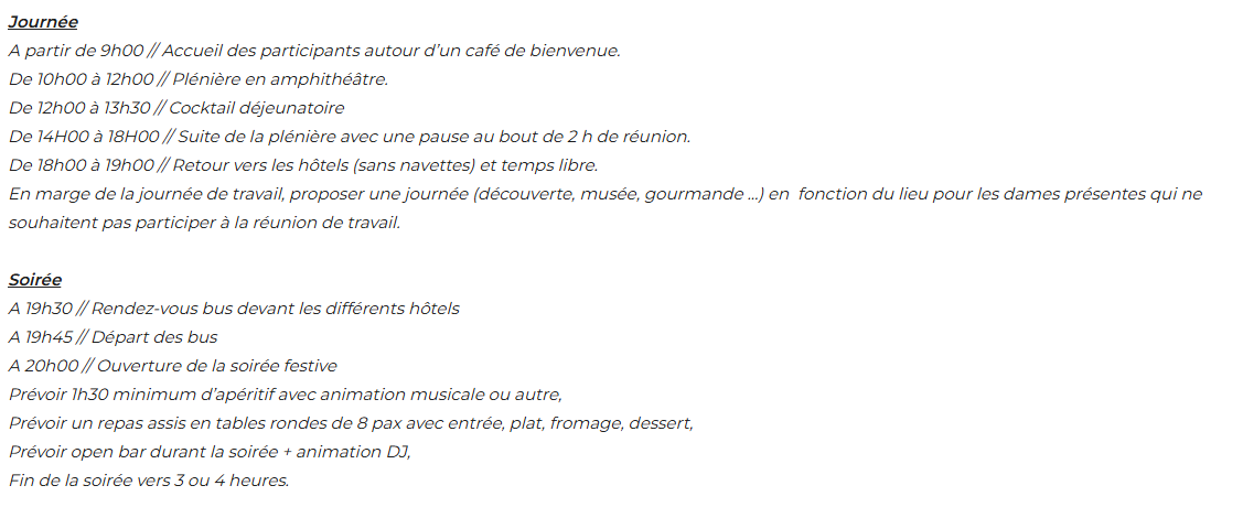 Exemple programme d&eacute;taill&eacute; &eacute;v&egrave;nement