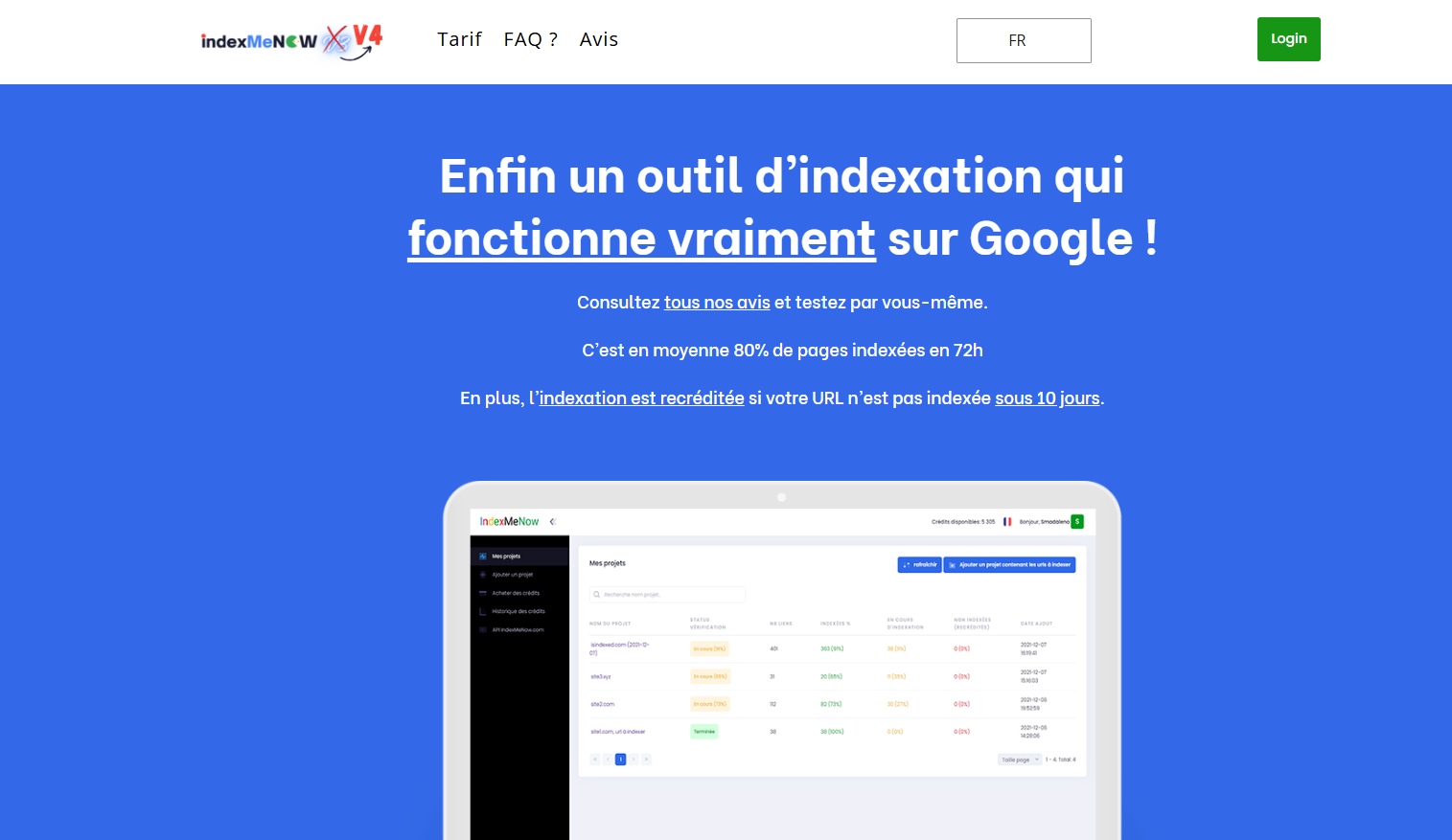 outil d'indexation web IndexMeNow