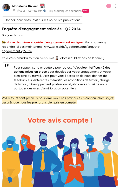 exemple enquête d'engagement interne