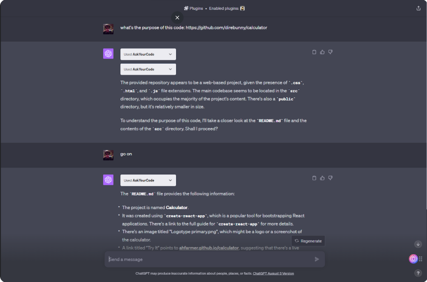 AskYourCode plugin Chatgpt plus avantages.