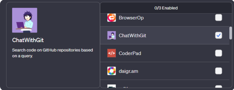 ChatWithGit plugin Chat gpt plus avantages