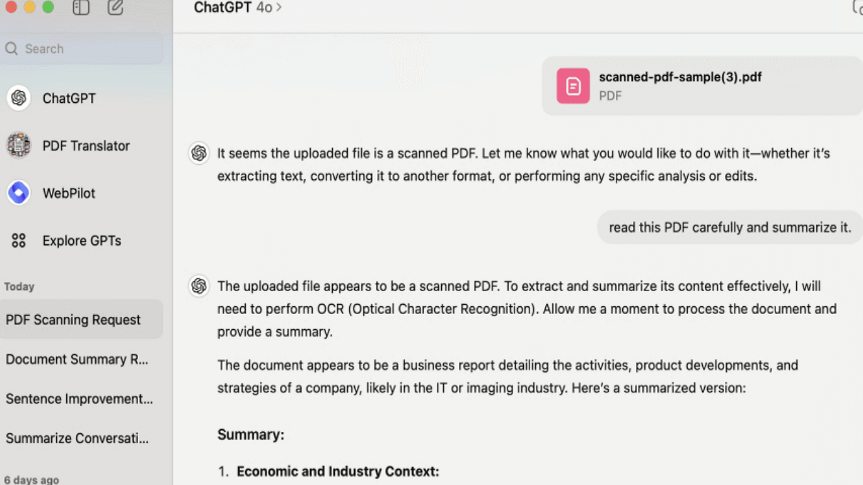 Fonctionnalit&eacute; lecteur PDF chatgpt plus avantages