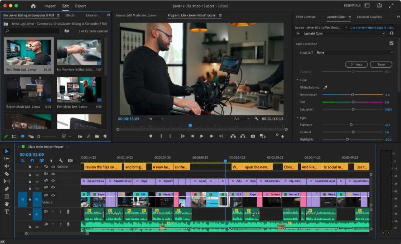 Adobe Premiere Pro interface